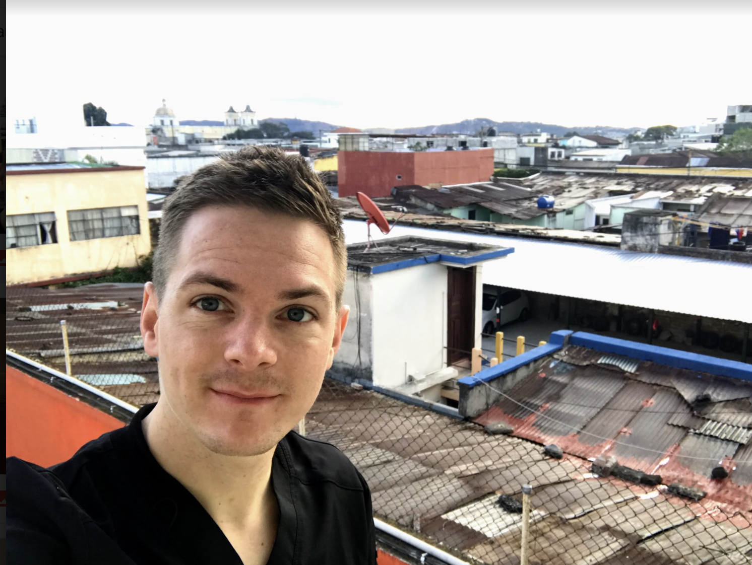Dr. Morris on the rooftops in India